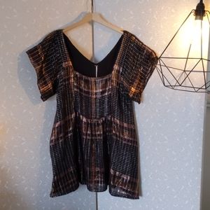 Free People metallic plaid tunic